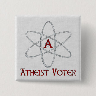 ATHEIST VOTER VIERKANTE BUTTON 5,1 CM