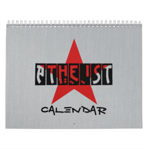 Atheïst zwart, grijs en rood kalender