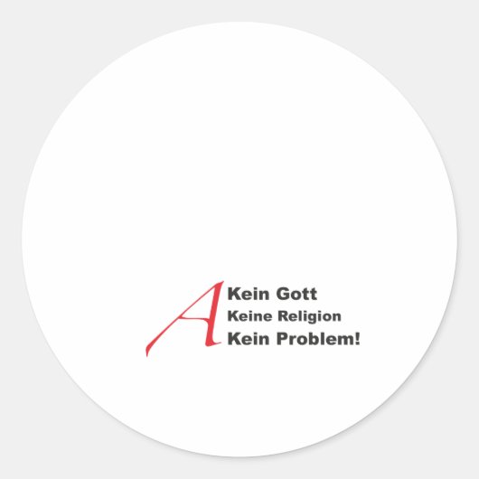 atheistA1 Ronde Sticker (Voorkant)