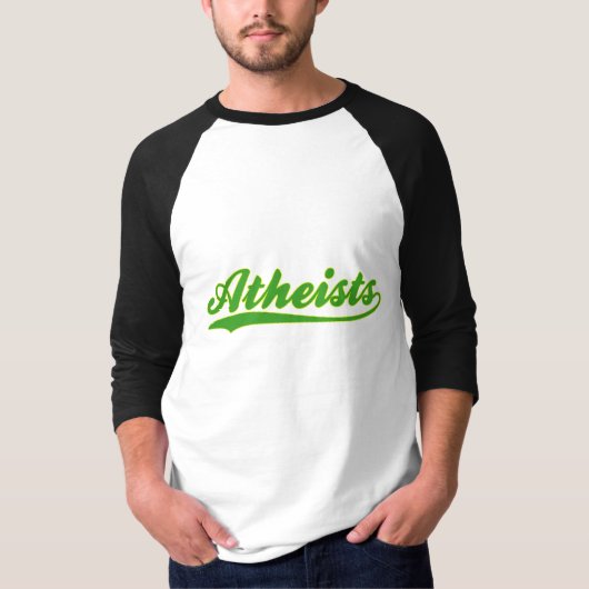 Atheïsten Faux Baseball Jersey T-Shirt (Voorkant)