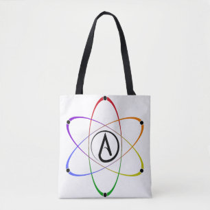 Atheïstisch Atoom Symbool Regenboog Draagtas