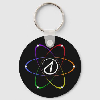 Atheïstisch Atoom Symbool Regenboog Wit Sleutelhanger