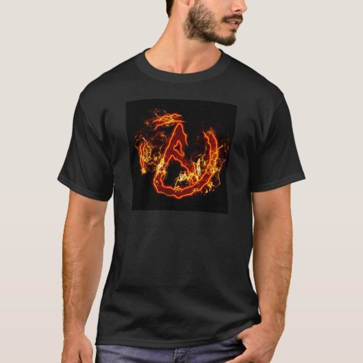 Atheïstisch brandsymbool t-shirt (Voorkant)