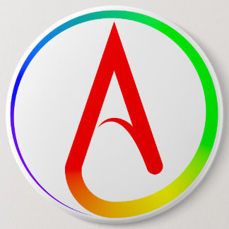 Atheïstisch Symbool Regenboog Ronde Button 6,0 Cm