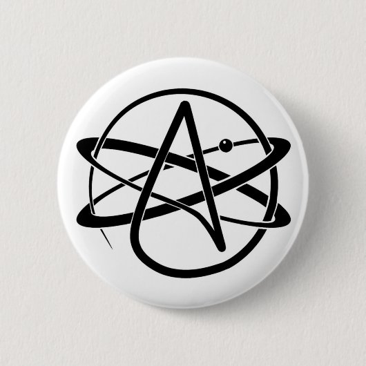 Atheïstisch symbool ronde button 5,7 cm (Voorkant)