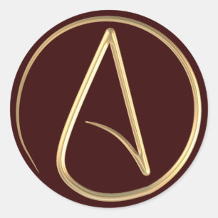 Atheïstisch symbool ronde sticker