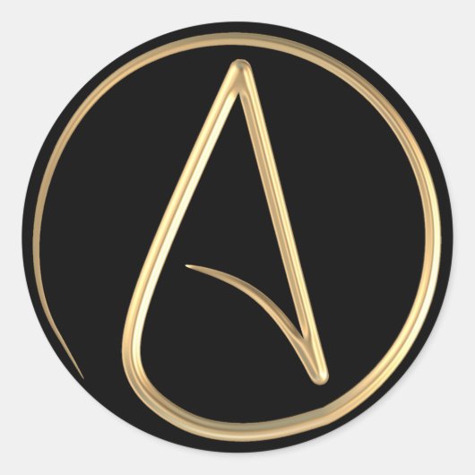 Atheïstisch symbool ronde sticker (Voorkant)