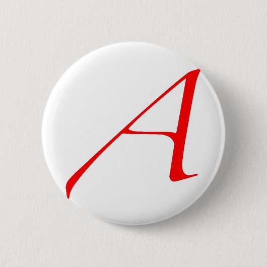 Atheïstisch symbool (rood A) Ronde Button 5,7 Cm (Voorkant)
