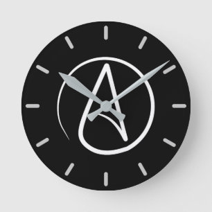 Atheïstisch symbool: zwart wit ronde klok