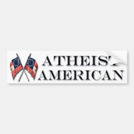 Atheïstische Amerikaan met vlaggen Bumpersticker