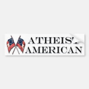 Atheïstische Amerikaan met  vlaggen Bumpersticker