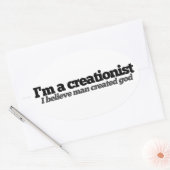 Atheïstische humor ovale sticker (Envelop)