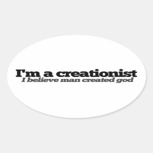 Atheïstische humor ovale sticker