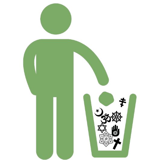 Atheïstische minimalistische toss Out Religion Gre T-shirt