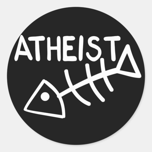 Atheïstische vis ronde sticker (Voorkant)