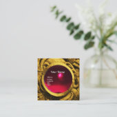 ATHENA AND FIGHTS MONOGRAM, Red Ruby Vierkante Visitekaartje (Staand voorkant)