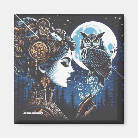 Athena en haar uil Magnet Magneet (Voorkant)