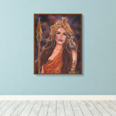 Athena Goddess van wijsheidskunst door Renee Lavoi Canvas Afdruk (Insitu (Houten vloer))