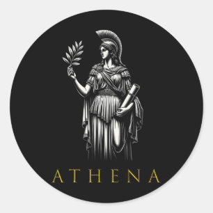 Athena Godin van Wijsheid en Oorlog Ronde Sticker