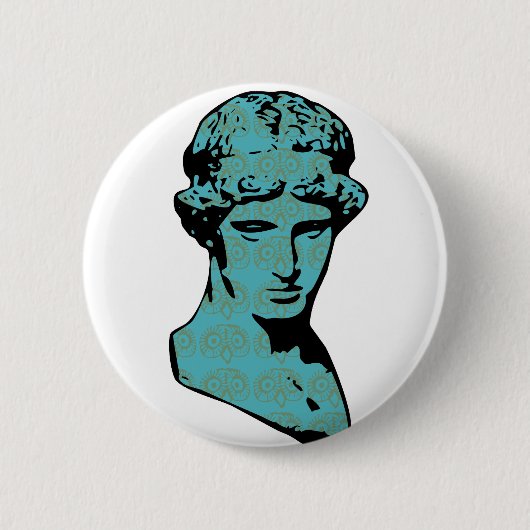 Athena Marble Statue Ronde Button 5,7 Cm (Voorkant)