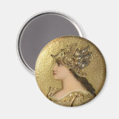 ATHENA PORTRAIT MET GOLDEN HELMET EN GRIFFINS MAGNEET (Voorkant / Achterkant)