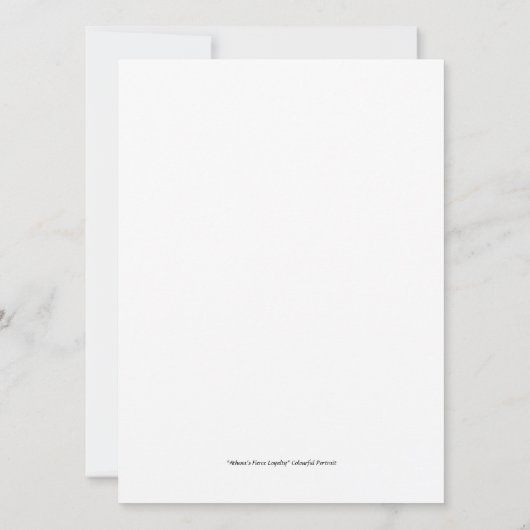 "Athena’s felle loyaliteit" Kleurrijk Portret Kaart (Achterkant)