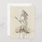 Athena Statue Sketch Briefkaart – Het Oude Grieken (Voorkant / Achterkant)