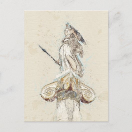 Athena Statue Sketch Briefkaart – Het Oude Grieken (Voorkant)