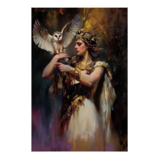 Athena the goddess of wisdom, Griechische Mytholog Perfect Poster