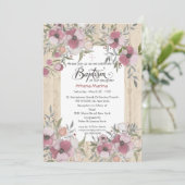 Athena Wood Baptism Invitation Kaart (Staand voorkant)