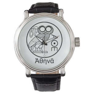 ATHENA's ausetradrachme (Grieks lettertype) Horloge