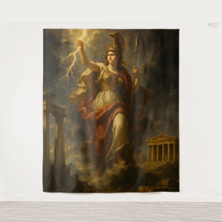 Athena's Bliksem: Godin van Wijsheid & Macht (Myt Wandkleed