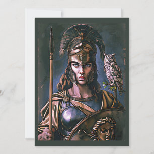 "Athena's Onwankelbare Trouw" Kleurrijk Portret    Kaart