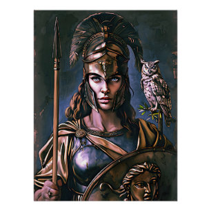 "Athena's Onwankelbare Trouw" Kleurrijk Portret    Perfect Poster