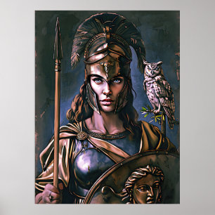 "Athena's Onwankelbare Trouw" Kleurrijk Portret    Poster