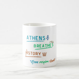 Athene ademt geschiedenis - Tweetalige reiskunst Koffiemok