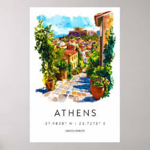 Athene Aquarel Poster Athene Reisprent