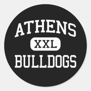 Athene - Bulldogs - Middelbare school - De vlaktes Ronde Sticker