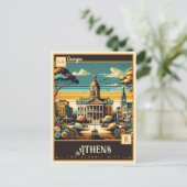 Athene, Georgië |  Briefkaart (Staand voorkant)