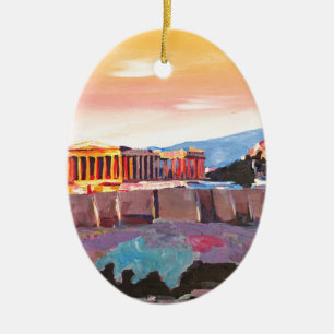 Athene Griekenland akropolis op zonsondergang Keramisch Ornament