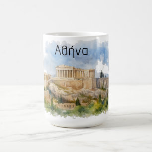 Athene Griekenland Akropolis Parthenon Aquarel Koffiemok