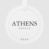 Athene, Griekenland Eenvoudig internationaal reize Ornament (voorkant)