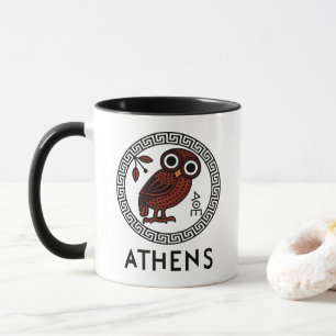 Athene, Griekenland met Atheense Uil & Meander Pat Mok