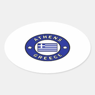 Athene Griekenland Ovale Sticker