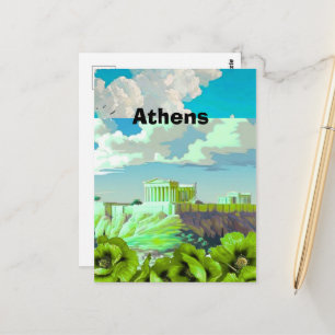 Athene Griekenland Reis Postkaart Kunst, Athene Re