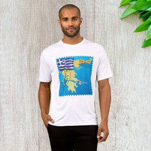 Athene Griekenland Reisstempel Griekse vlag en kaa T-shirt
