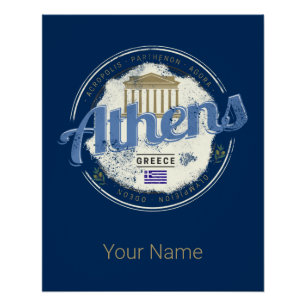 Athene Griekenland Retro Acropolis Souvenir Perfect Poster