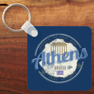 Athene Griekenland Retro Acropolis  Souvenir Sleutelhanger