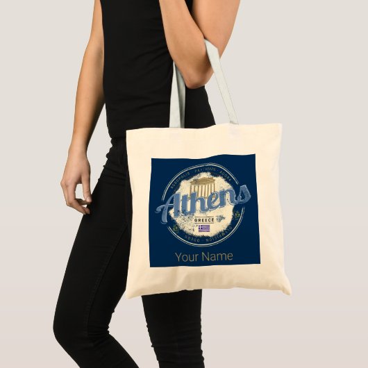 Athene Griekenland Retro Acropolis  Souvenir Tote Bag (Voorkant (product))