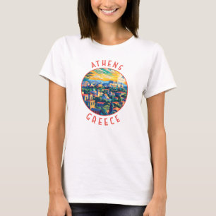 Athene Griekenland Retro Nastress Circle T-shirt